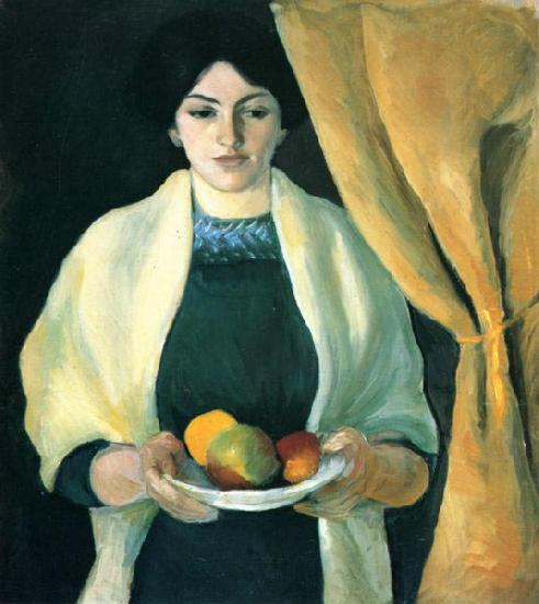 August Macke Portrat mit Apfeln